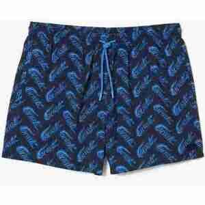 Lacoste Plaid Swim Short With Adjustable Waist